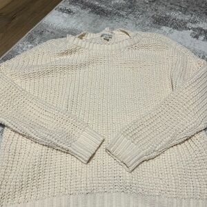 American Eagle Outfitters Oversized Chunky Knit Cream Sweater